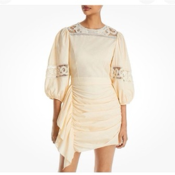 RHODE Pia Cream Cotton Lace Dress 6 | Romantic Boho Puff Sleeve - Picture 2 of 7